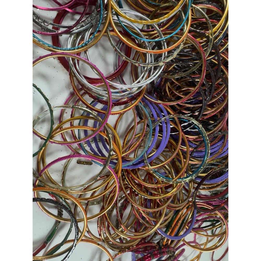 500pc Indian Bollywood Bangle Bracelet Lot Rhinestone Small 2.25-2.625" - Picture 4 of 15
